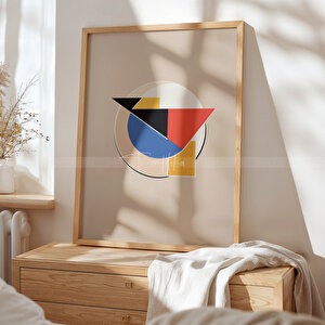 Modern Grafik 3 Parçalı Ahşap Çerçeveli Tablo Seti - Çizgisel Ve Geometrik Tasarım-30x42