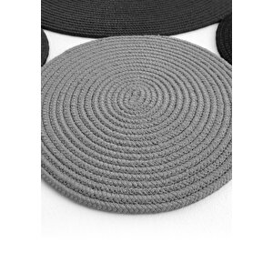 Cool Halı Luke 849 Siyah Beyaz Oval Halı Paspas Bohem Örgü Hasır Kilim  Mutfak Balkon Banyo Halısı