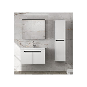 Ardi̇ (80+35) 115 Cm Mdf Boy Dolaplı Lavabolu Banyo Dolabı Seti