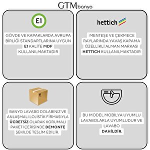 Alpu Yuvarlak Aynalı Banyo Dolabı Antrasit 80 Cm