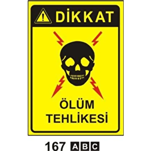 Dikkat Ölüm Tehlikesi Uyarı Levhası