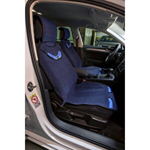 Seat Toledo Oto Koltuk Minderi Kilim Minder Ön 2'li Set Siyah Mavi