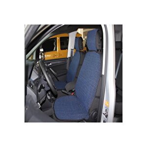 Volkswagen Touareg Oto Koltuk Minderi Kilim Minder Klasik Ön 2'li Set Siyah Mavi Siyah - Mavi