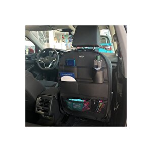 Renault Megane 2 Sedan Araç İçi Deri Koltuk Arkası Organizer Düzenleyici Koruyucu Siyah Siyah