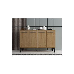 Vern 120cm Konsol, Tv Sehpası, Tv Ünitesi, Kahve Köşesi, Banyo Dolabı, Çok Amaçlı Dolap Meşe