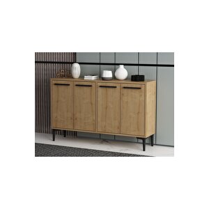 Vern 120cm Konsol, Tv Sehpası, Tv Ünitesi, Kahve Köşesi, Banyo Dolabı, Çok Amaçlı Dolap Meşe