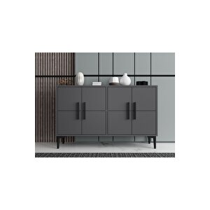 Lavel 120cm Konsol, Tv Sehpası, Tv Ünitesi, Kahve Köşesi, Banyo Dolabı, Çok Amaçlı Dolap,ayakkabılık Antrasit