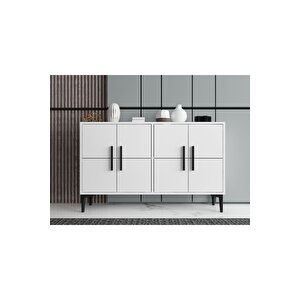 Lavel 120cm Konsol, Tv Sehpası, Tv Ünitesi, Kahve Köşesi, Banyo Dolabı, Çok Amaçlı Dolap,ayakkabılık Beyaz