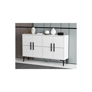 Lavel 120cm Konsol, Tv Sehpası, Tv Ünitesi, Kahve Köşesi, Banyo Dolabı, Çok Amaçlı Dolap,ayakkabılık Beyaz