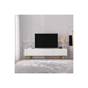 Alvin 180cm Tv Sehpası, Ahşap Ayak