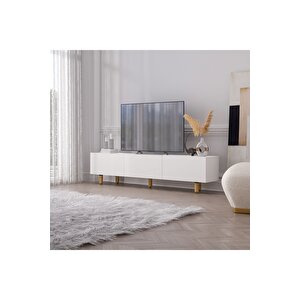 Alvin 180cm Tv Sehpası, Ahşap Ayak