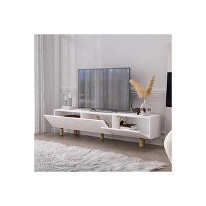 Alvin 180cm Tv Sehpası, Ahşap Ayak