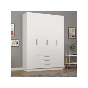 4 Kapaklı Gardırop 160 cm Beyaz