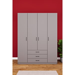 4 Kapaklı Gardırop 160 cm Kül Gri