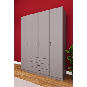 4 Kapaklı Gardırop 160 cm Kül Gri