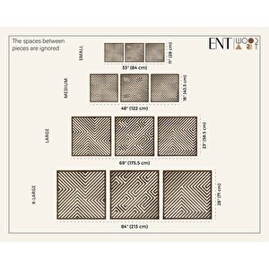 Ent Wood Art Ahşap Duvar Tablosu, 3 Parça Ahşap Modern Yanılsama Duvar Dekoru, Soyut Desen Duvar Paneli, Ceviz