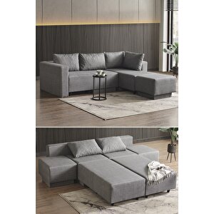Corner Poly Large Köşe Takımı Gri -kanepesi-yatağı-tv Ve Dinlenmesi 5 Farklı Model Tek Ürün Duman Gri