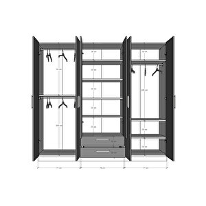 6 Kapaklı Gardırop 240 cm