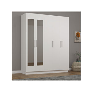 5 Kapaklı Gardırop 180 cm Beyaz