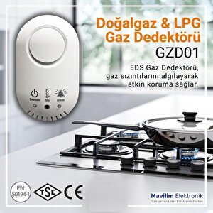 Eds Gzd01 Dogalgaz Ve Lpg Gaz Dedektörü (12v) İgdaş Ve Gazmer Onaylı