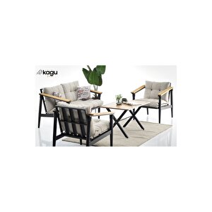 Alaçatı Bahçe-cafe-balkon Metal Koltuk Seti 2 1 1 Sehpa