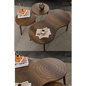 Marlo Mdf Orta Sehpa - Zigon Sehpa 3lü Takım Cnc İşleme