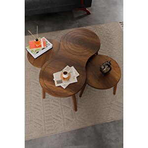 Marlo Mdf Orta Sehpa - Zigon Sehpa 3lü Takım Cnc İşleme