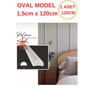1.5cm X 120cm Polimer Lake Beyaz Elit Pvc Çıta Salon Ev Ofis Koridor Duvar Çıtalama