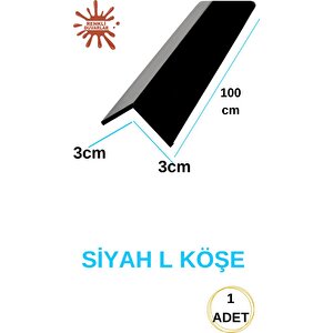 100cm Atc Dekoratif Siyah L Köşe Duvar Çitası Kapama Çıtası Duvar Lambirisi Paneli Kapama L Köşesi