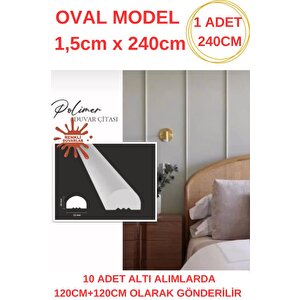 1.5cm X 240cm Polimer Lake Beyaz Elit Pvc Çıta Salon Ev Ofis Koridor Duvar Çıtalama