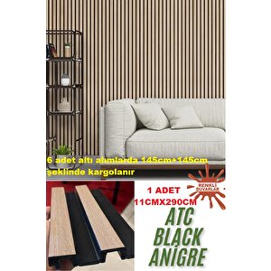 Atc Black Anigre Model 11cm X 290cm 1 Adet  Ev Ofis Konut Dekoratif Pvc Lambiri Duvar Kağıdı Paneli