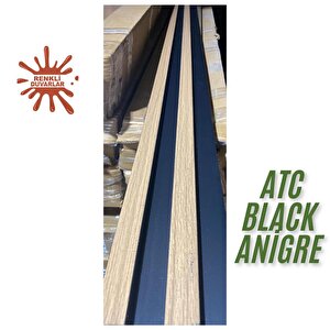 Atc Black Anigre Model 11cm X 290cm 1 Adet  Ev Ofis Konut Dekoratif Pvc Lambiri Duvar Kağıdı Paneli