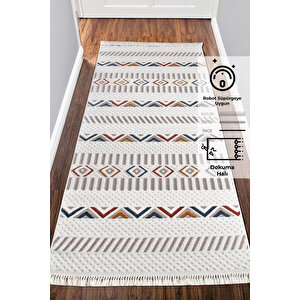 Konfor Renkli Hasır Modern Sosa 9003 Örme Tabanlı Dokuma Yolluk Halı 80x350 cm