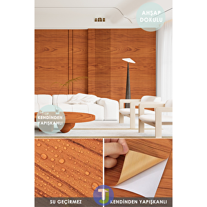 Kendinden Yapışkanlı Ahşap Görünümlü Mutfak Banyo Tezgah Duvar Dolap Masa Kaplama 60x100cm Kahverengi