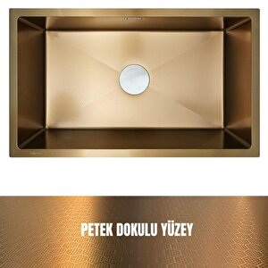 Gl General 70x40 Gold Petek Dokulu Çelik Mutfak Eviyesi 304 Paslanmaz Çelik 1mm