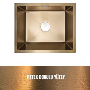 Gl General 50x40 Gold Petek Dokulu Çelik Mutfak Eviyesi 304 Paslanmaz Çelik 1mm