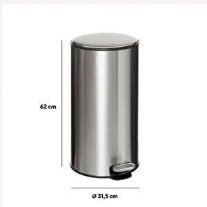 Simply Smart Delta Metal Pedallı 30 Lt Çöp Kutusu Çelik