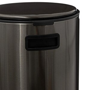 5five Simply Smart Delta Metal Pedallı 30 Lt Çöp Kutusu Metalik Siyah