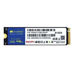 Twinmos Alphapro Nvme512gb2280ap 512gb (3600/3250mb/s) M.2 2280 Pcie 3.0 Nvme Ssd