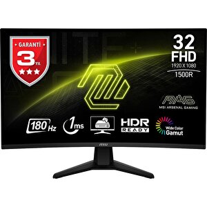 Mag 32c6 31.5 1920x1080 180hz 1ms Hdmi Dp Adaptive Sync Curved 1500r Gaming Monitor