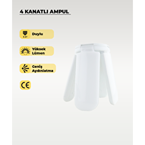 36w 4 Kanat Pervane Ampul 6500k Beyaz Işık