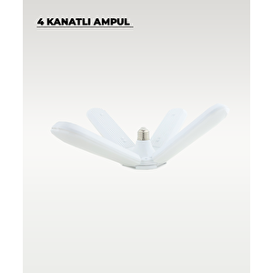 36w 4 Kanat Pervane Ampul 6500k Beyaz Işık