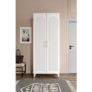 Kale Metal Kulp Kla2190 Ayakkabılık Portmanto Vestiyer Beyaz Gold