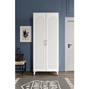 Kale Metal Kulp Kla2190 Ayakkabılık Portmanto Vestiyer Beyaz Gümüş