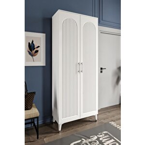Kale Metal Kulp Kla2190 Ayakkabılık Portmanto Vestiyer Beyaz Gümüş