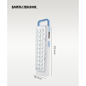 30 Ledli Şarjlı Işıldak Beyaz Işık