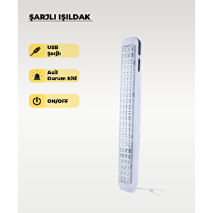 69 Ledli Şarjlı Işıldak Beyaz Işık