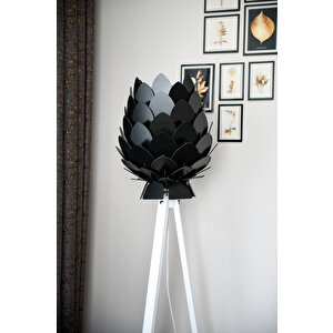 İ Lambader - Tripod Lambader - Dekoratif Ahşap Lambader