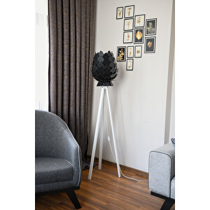 İ Lambader - Tripod Lambader - Dekoratif Ahşap Lambader