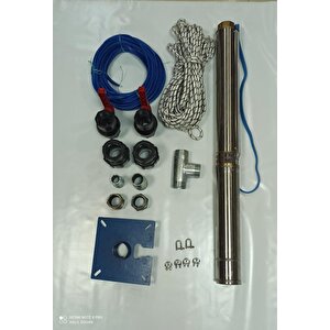 4sd4/14 1,5 Hp Alarko Tri̇faze 40 Mt Yassi Kablolu  80 Mt Halatli Çi̇ft Vanali Akitma Başlikli Takim Dalgiç Pompa